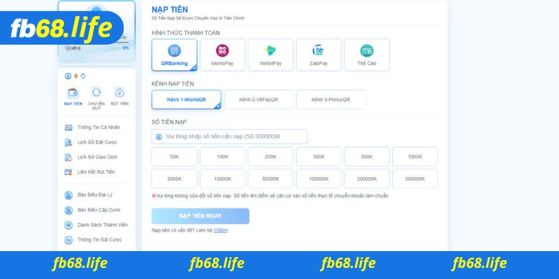 Hướng dẫn cách nạp tiền Fb68 nhanh nhất